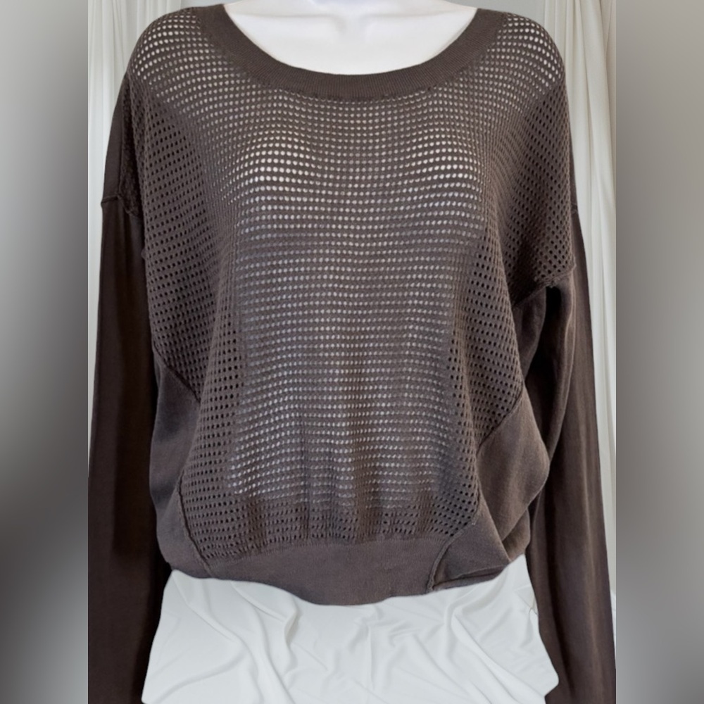 Converse Cotton One Star Gray Open Knit Sweater size large EPOC